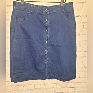 LAURA SCOTT Jean Button Front Elastic Waist in‎ Back Size 12